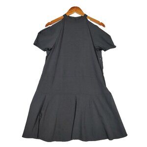 OAK + FORT Dress Women's Small Black Cold-Shoulder Preppy Minimalist Modest NWT